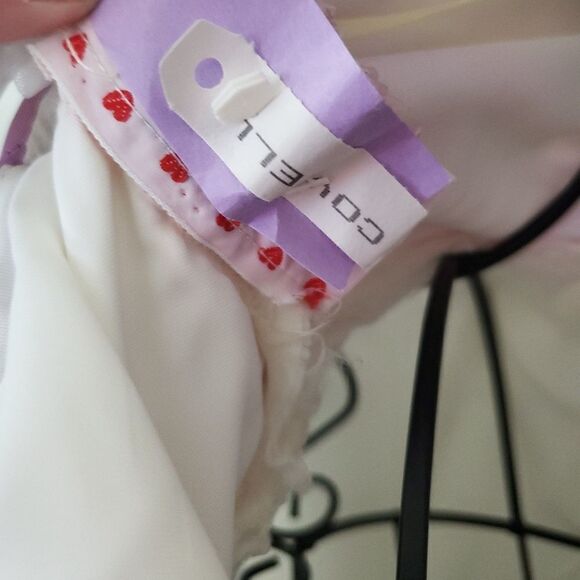 VINTAGE 80s‎ purple ruffle one shoulder formal lace dress S - Picture 6 of 8